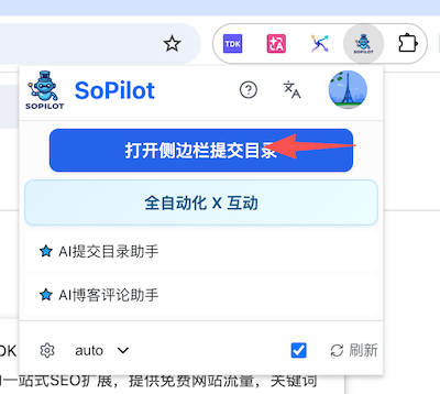 Open the SoPilot plugin entry